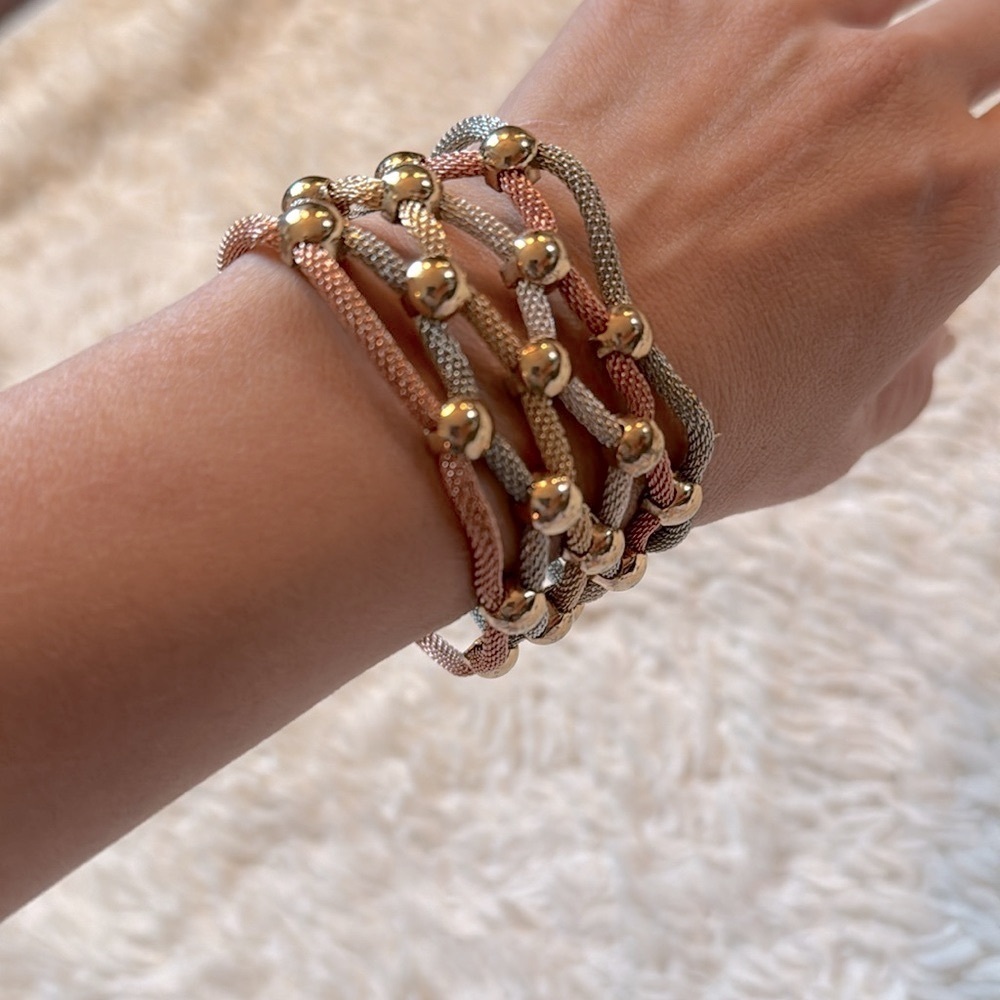 COPY - 🤗MESH TWISTED BRACELET 4 TONES GOLD COPPER SILVER PEWTER MAGNETIC CLASP
